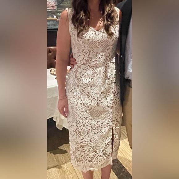 Dress the Population Large Jayleen Lace Midi Dress Offwhite (worn 1x) - Picture 4 of 4